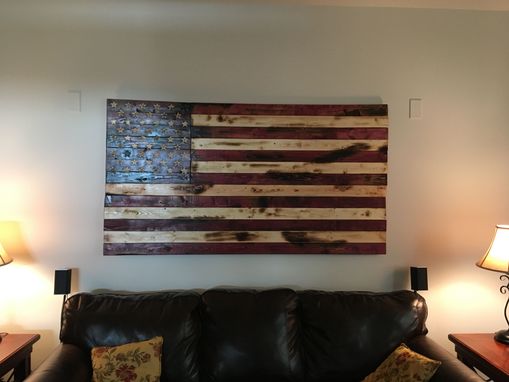 Custom Made Rustic American Flag Wall Art