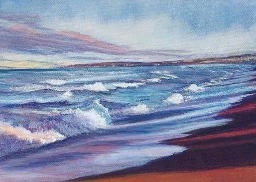 Custom Made Seaside Blues (Beachscape) Acrylic Painting - Fine Art Note Card Set Of Five (4.25