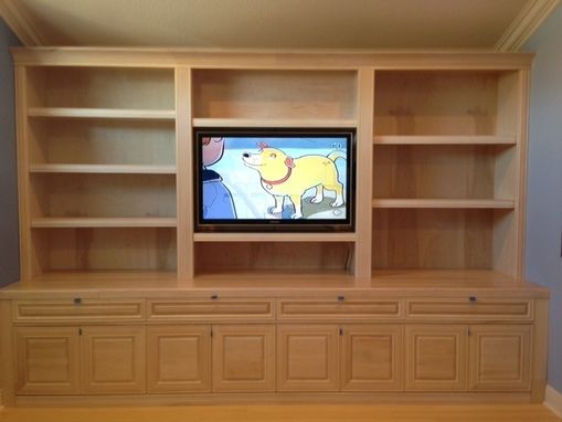 Custom Made Solid Maple Bookshelves & Cabinets
