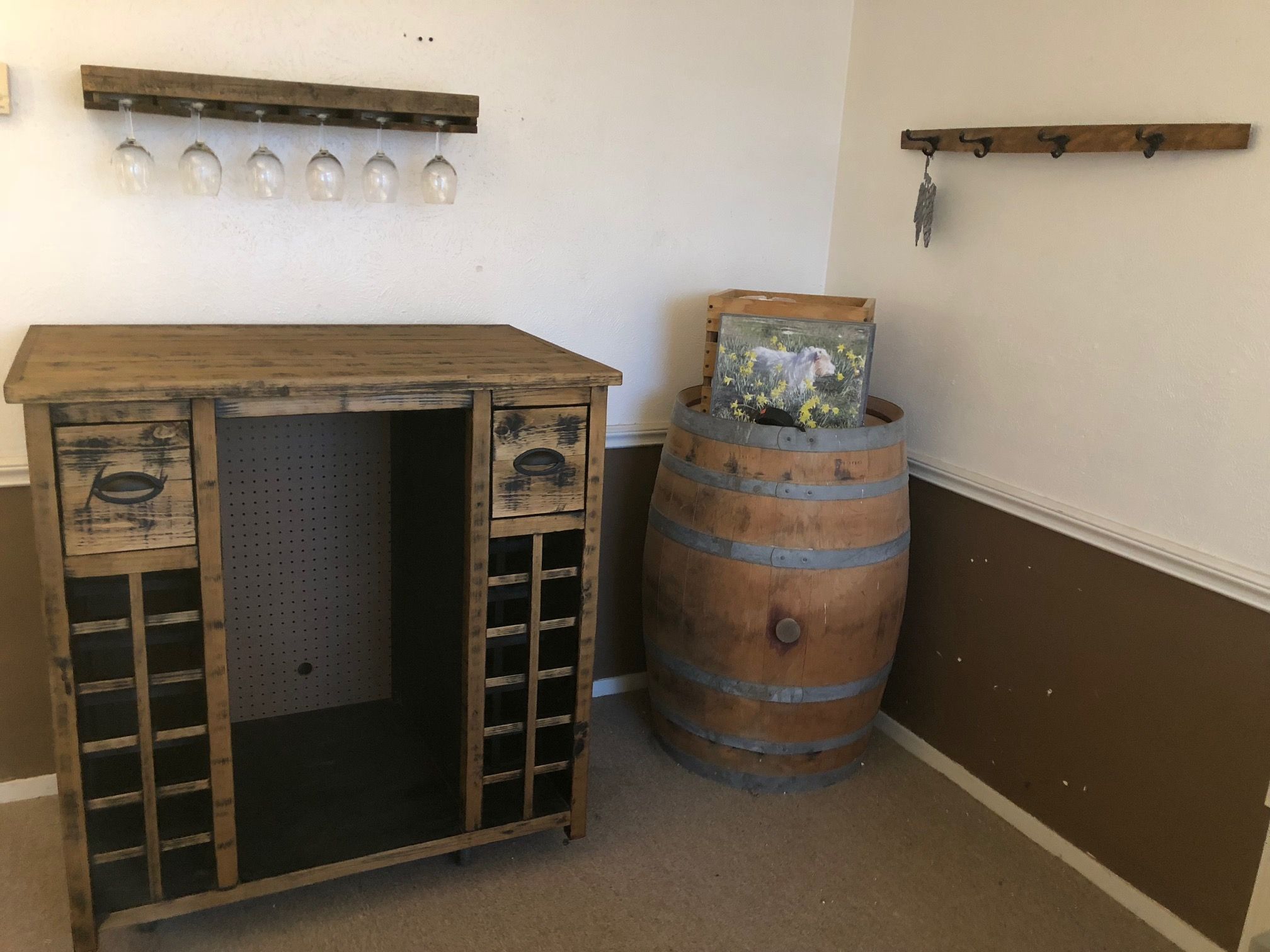 Buy Custom Made Rustic Wine Bar, made to order from THH CREATIONS
