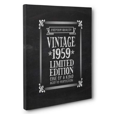 Custom Made Aged To Perfection 60 Years Old Vintage 1959 Canvas Wall Art