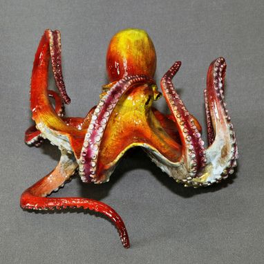 Custom Made Bronze Octopus Figurine Statue "Eli Octopus" Sculpture Aquatic Art Limited Edition Signed Numbered