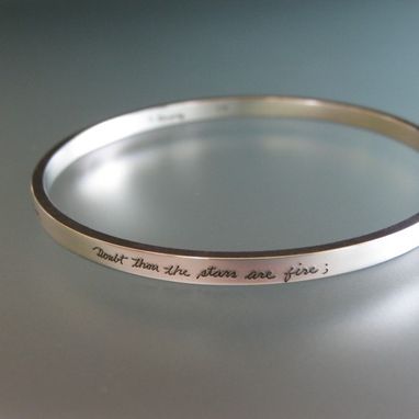 A Custom Personalized Sterling Silver Bangle Bracelet Engraved Personalized Sterling Silver Bangle Bracelet Engraved