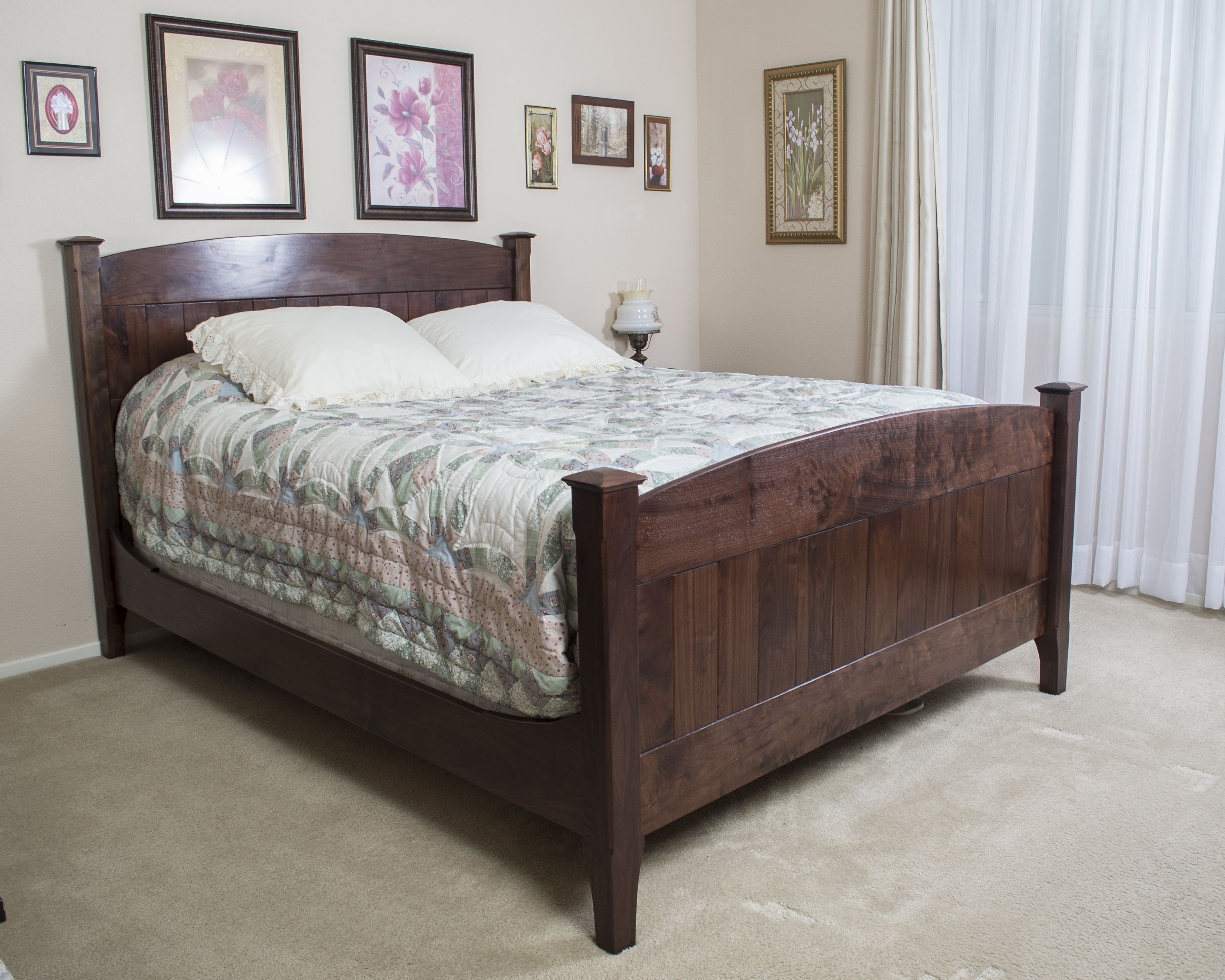 Buy Handmade Solid Walnut Bed, made to order from MGA Custom Woodwork