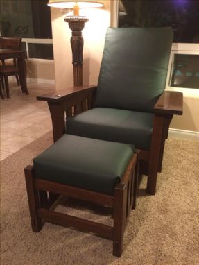 Custom Made Bow Arm Morris Chair & Ottoman