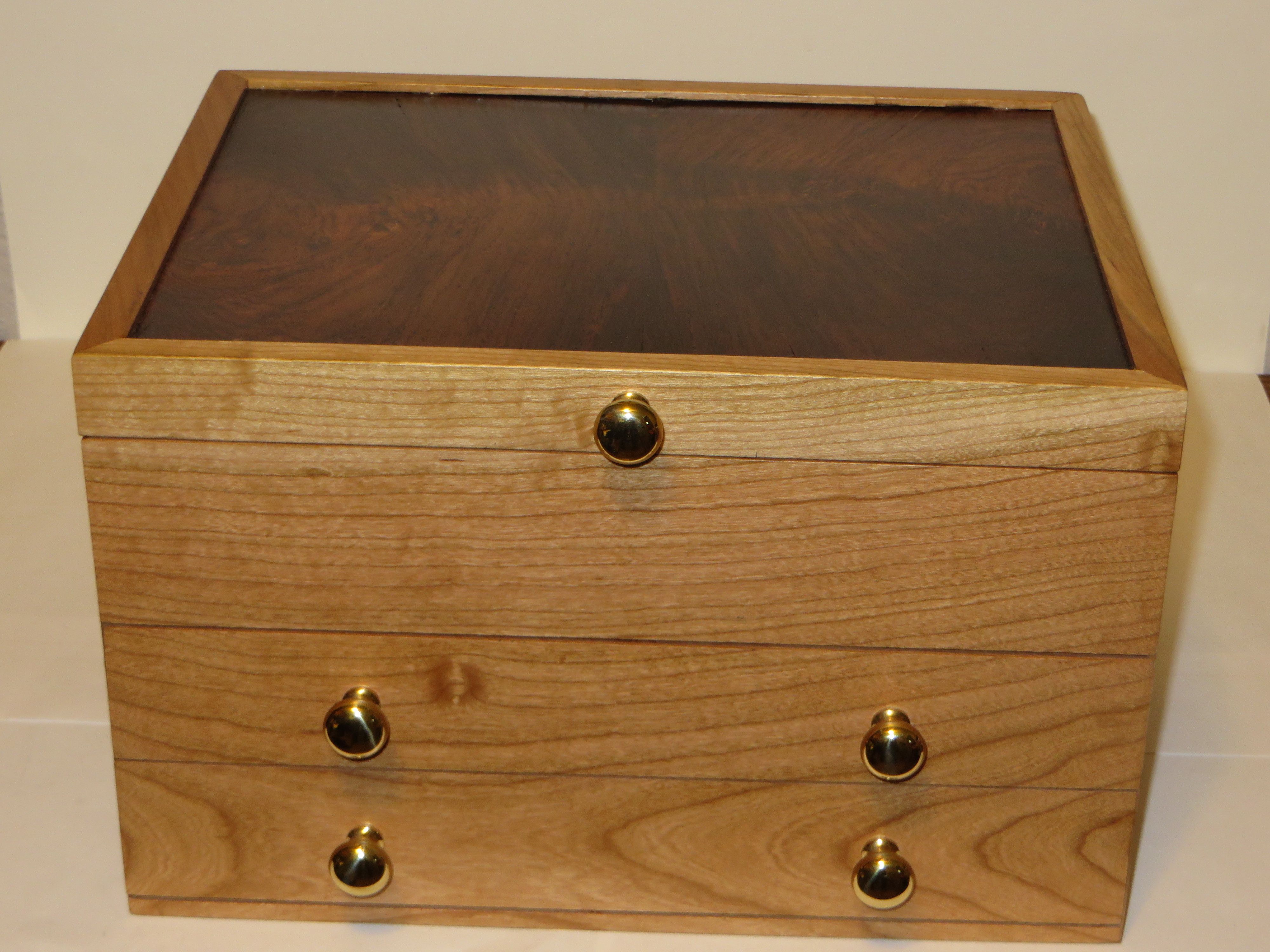 Buy a Hand Made Cherry And Honduran Rosewood Jewelry Box, made to order