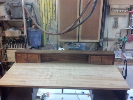 Custom Made Contemporary Exotic Wood Desk