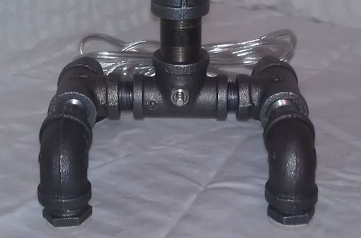 Custom Made Steampunk Style Black Iron Pipe Lamp Sp-2-B