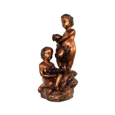 Custom Made Boys-W-Vase-Oyster-Bronze-Sculpture-Fountain