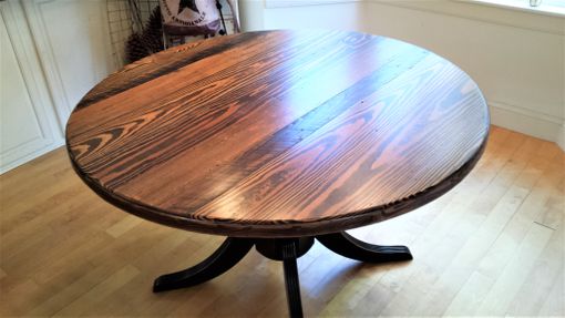 Custom Made Reclaimed Wood Round Pedestal Table