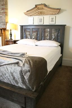 Custom Made Gray Toned Queen Bed Made Reclaimed New Orleans Houses And Ceiling Tin
