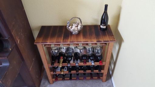 Custom Made Wine Barrel Freestanding Wine Rack