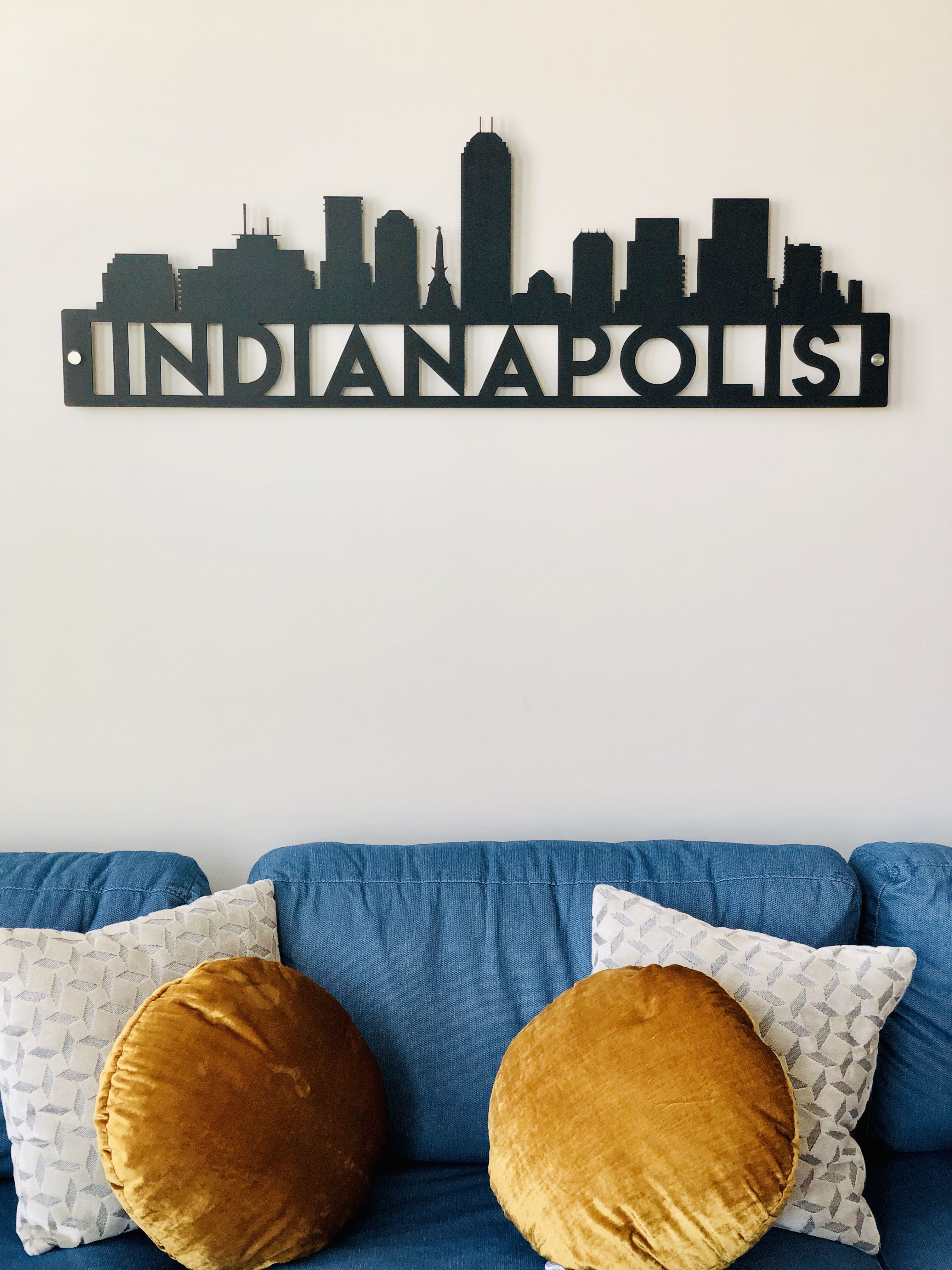 Buy Hand Crafted Indianapolis Skyline Wall Art, made to order from
