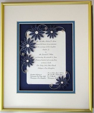 Custom Made Wedding Invitation Quilled Keepsake Framed Wall Art Custom