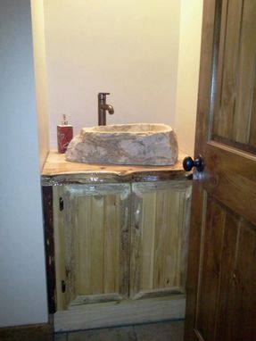 Custom Made Rustic Cedar Bathroom Vanity
