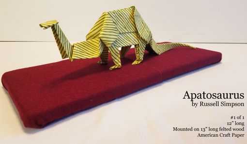 Custom Made Apatosaurus Origami Sculpture