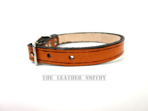 Custom Made Small Leather Dog Or Puppy Collar 1/2 Inch Wide