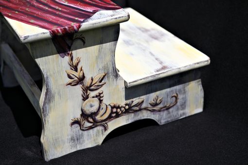 Custom Made Hand Painted Tuscan Inspired Stepstool