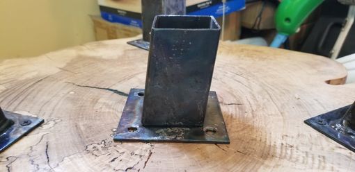 Custom Made Metal Table, Leg Bracket 2" Pocket Handmade