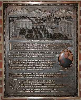 Custom Made Commemorative Plaque National Basilica