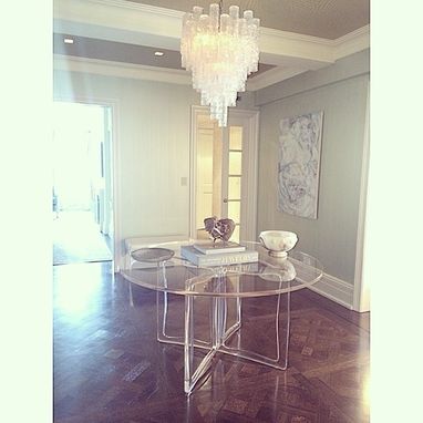 Custom Made Lucite Entry Table In The Style Of Adrian Pearsall
