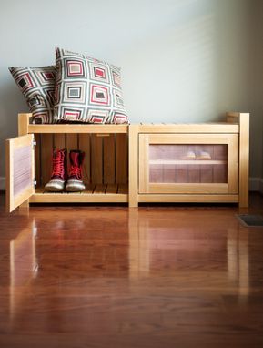 Custom Made Boots And Shoes Storage Bench