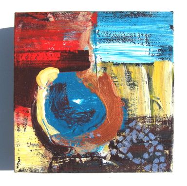 Custom Made Brown Acrylic Abstract Painting, Modern Contemporary Artwork "The Earth Is Round"