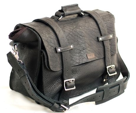 Custom Made 20" Leather Laptop Bag: - Handmade In The  U.S.A. - American Buffalo Leather For The Perfect Pitch
