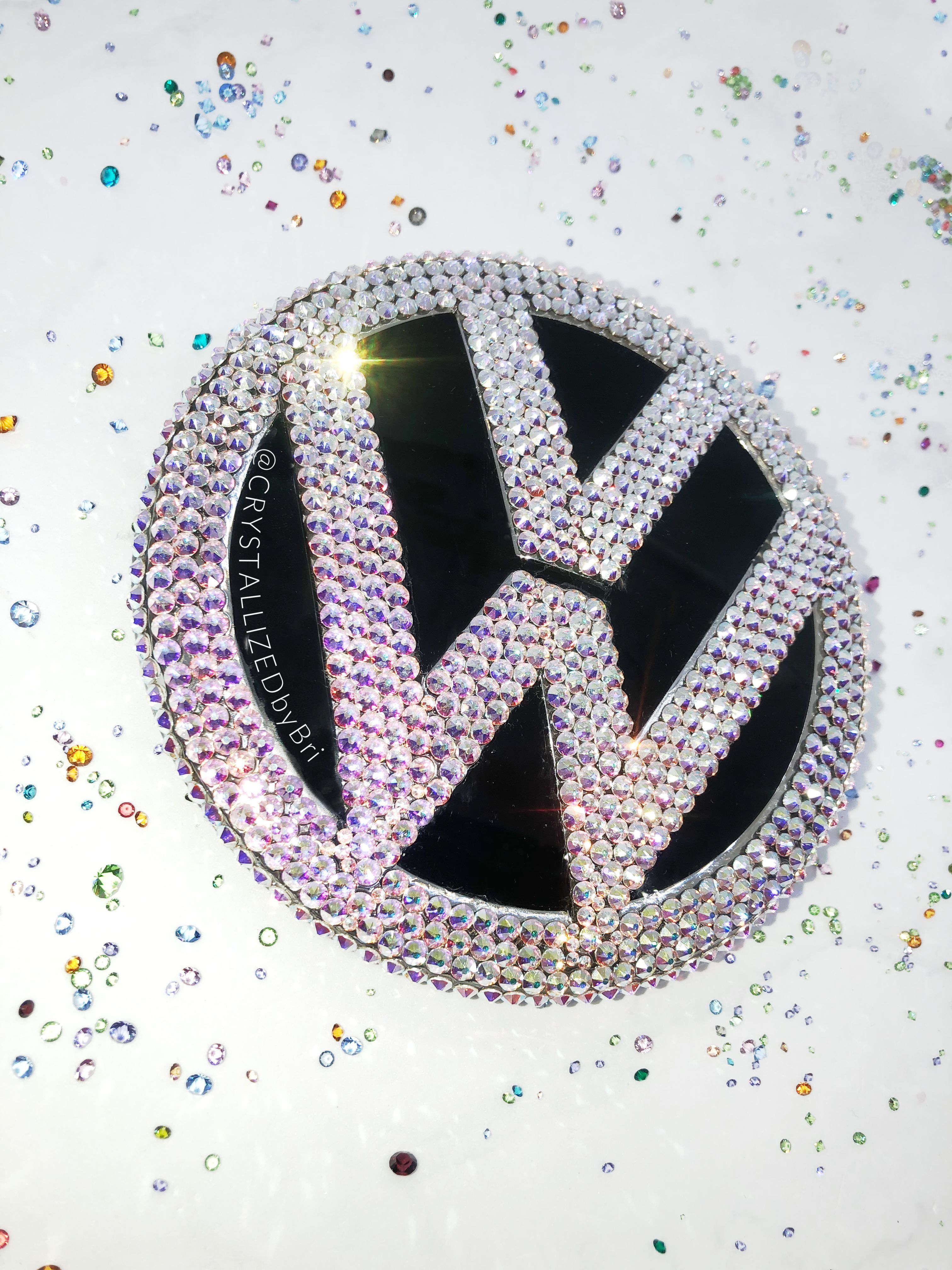 Buy Custom Vw Volkswagen Crystallized Car Emblem Bling Genuine European ...