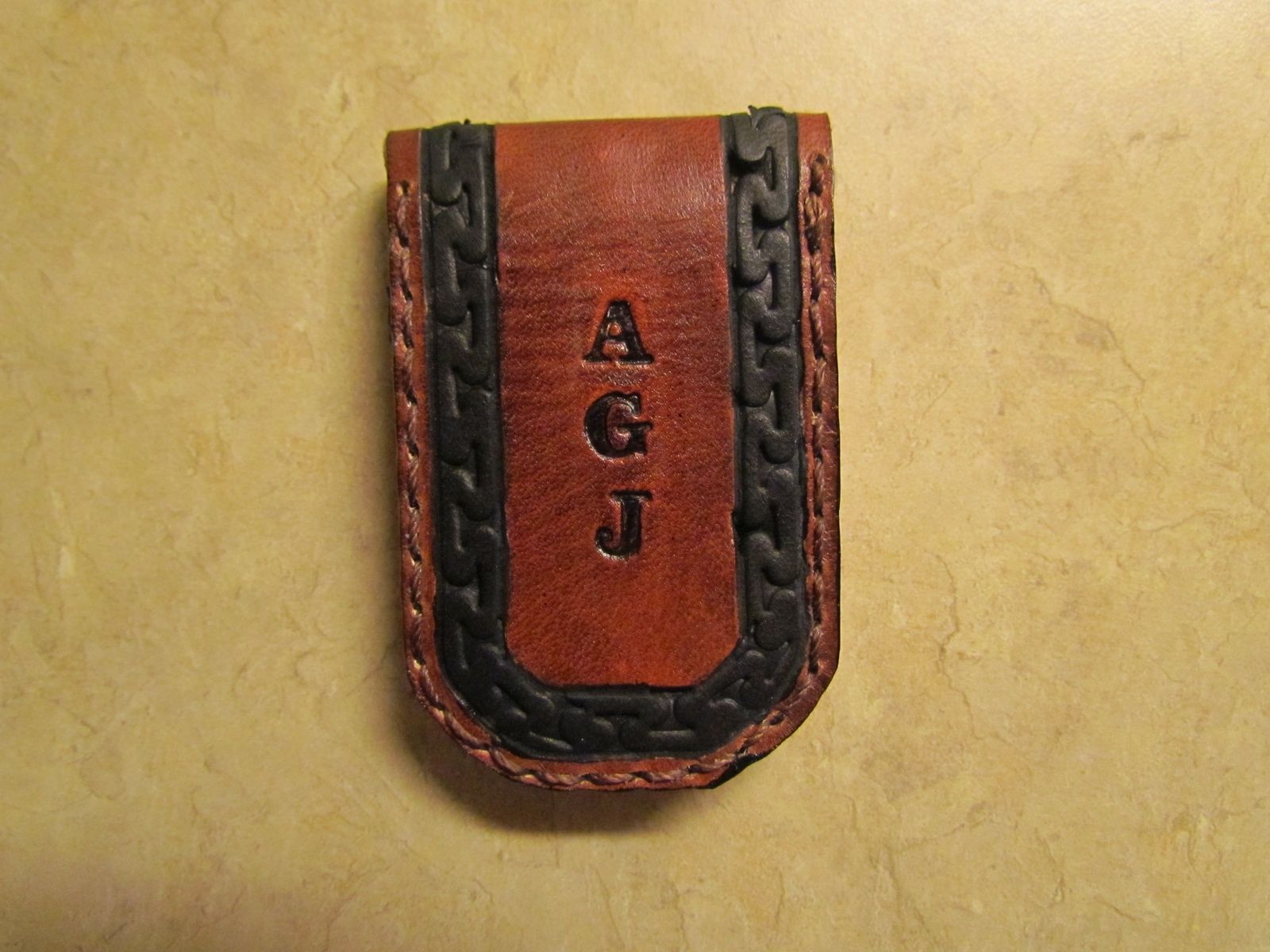 Hand Made Initials Leather Money Clip, Personalized With Your Monogram ...
