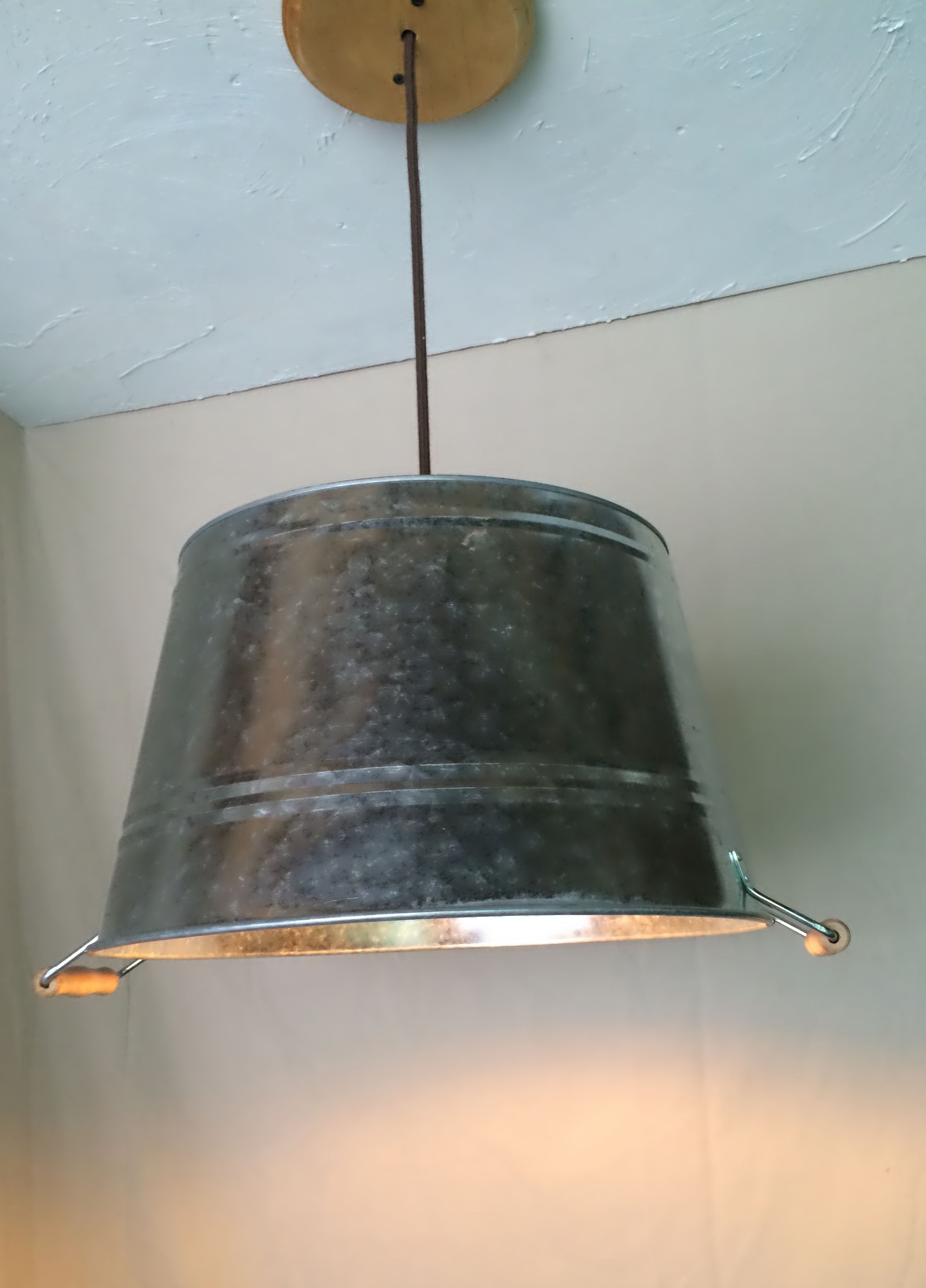 Buy Custom Galvanized Pail Tub Bucket Pendant Light, made to order from