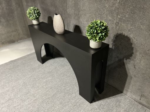 Custom Made Modern White Rectangular Arched Console Table