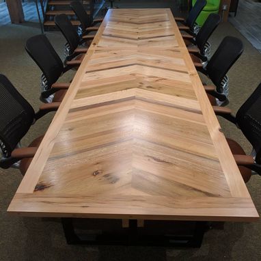 reclaimed chevron conference wood table custommade re
