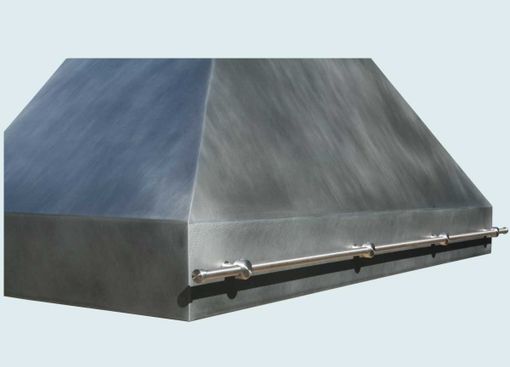 Custom Made Zinc Range Hood With Stainless Pot Rail