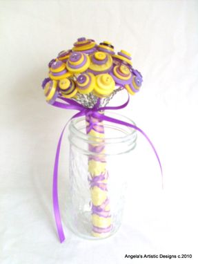 Custom Made Purple And Yellow Buttons Bouquet