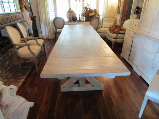 Custom Made Reclaimed Wood Dining Table And 2 Leaves