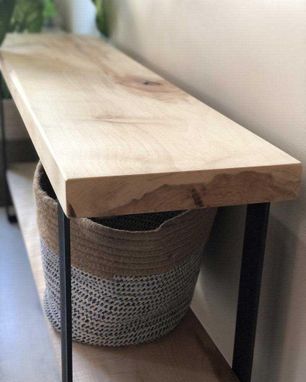Custom Made Foundry Bench No. 102 - Live Edge Solid Maple Entryway Bench - Solid Wood Bench