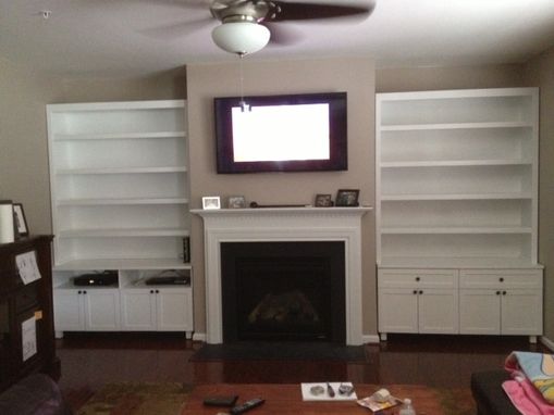 Custom Made Wall Unit With Fireplace Mantel