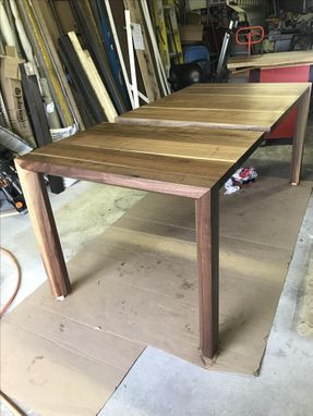 Custom Made Modern Solid Black Walnut Table With Leaf