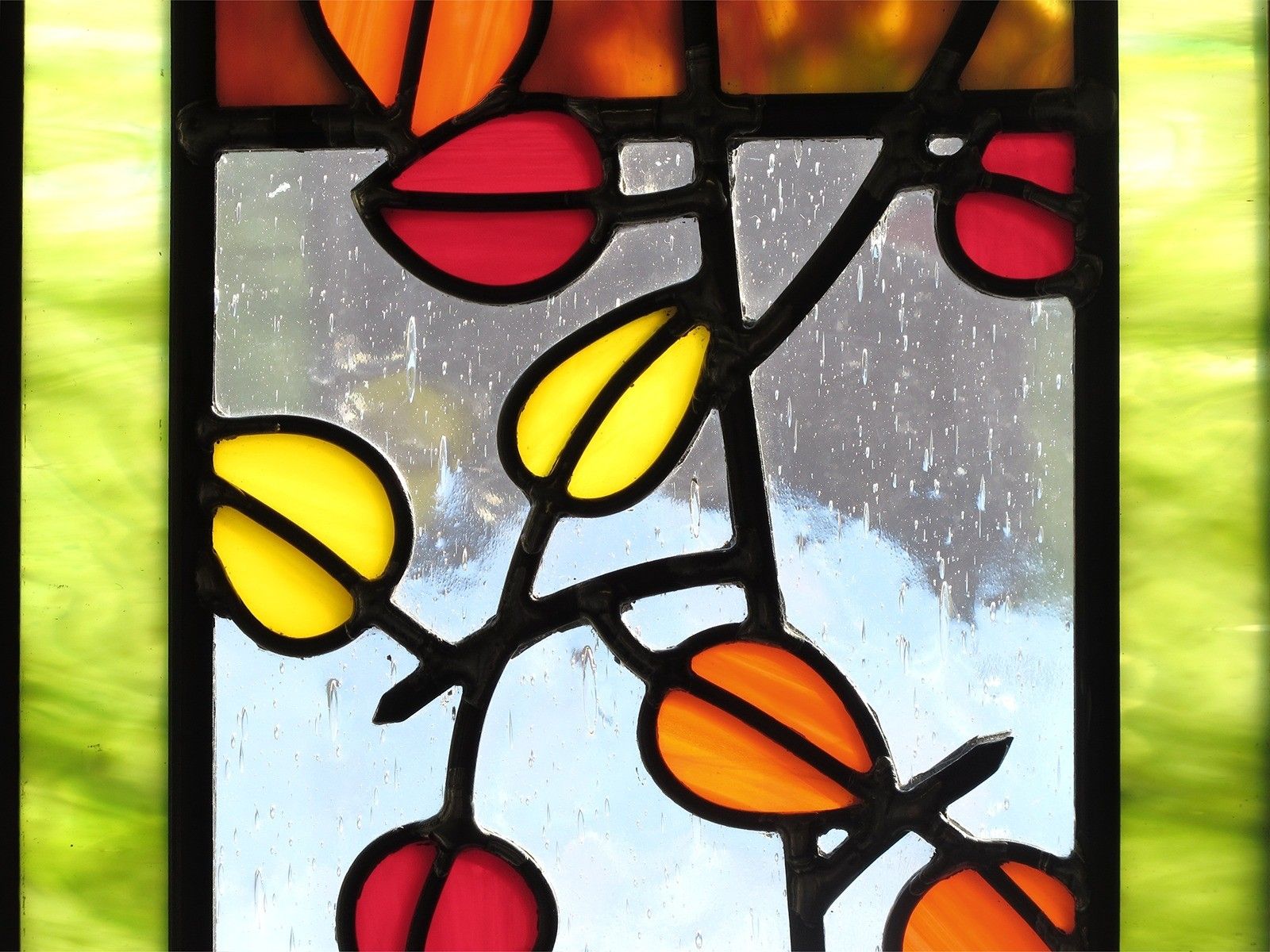 Custom Made Aspen Trees And Leaves Stained Glass by Painted Light