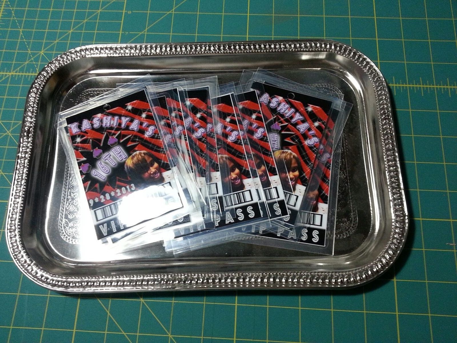 Hand Crafted Custom Vip Laminated Birthday Party Invitations by