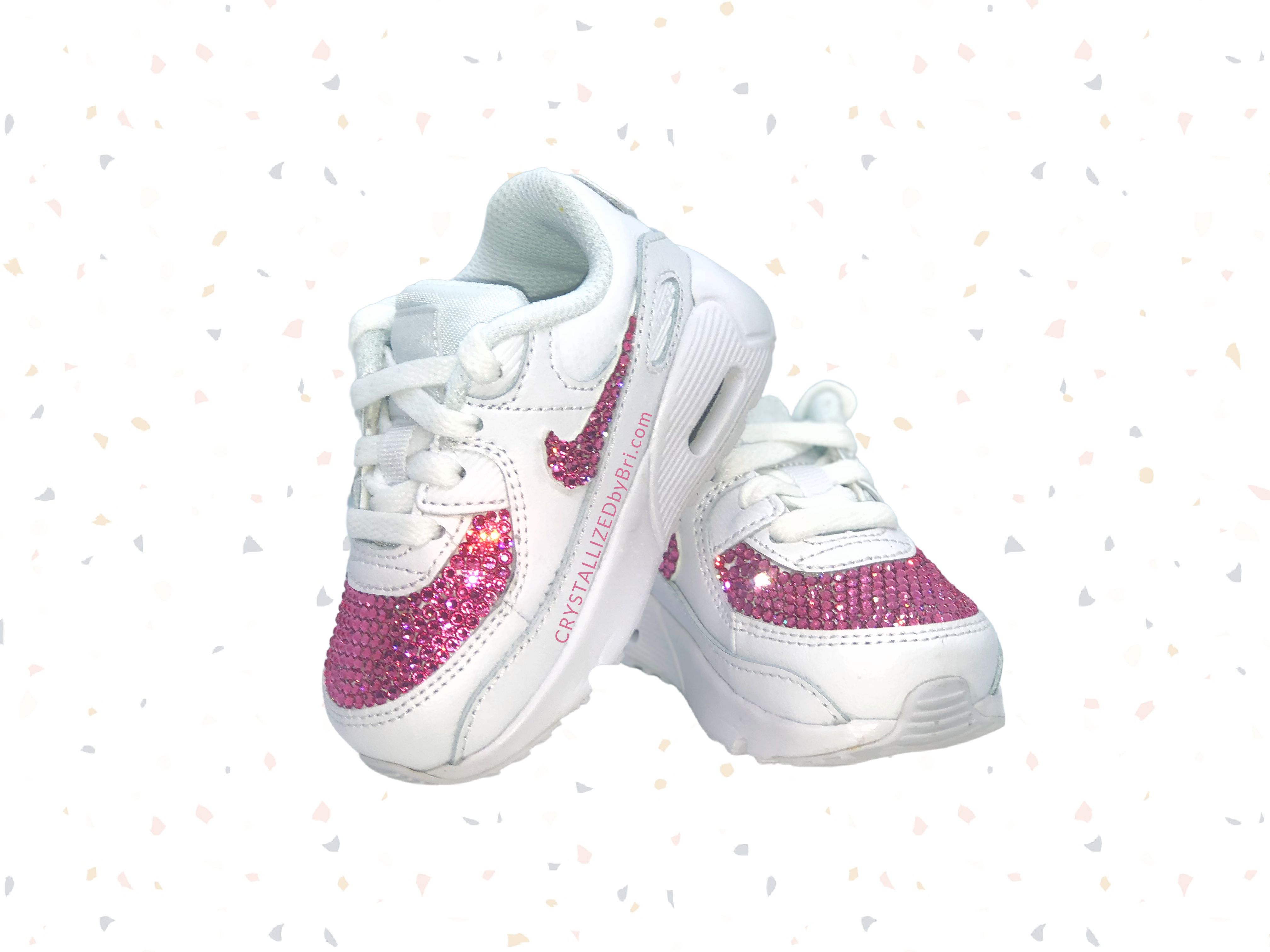 bestå Rug tempereret Handmade Pink Baby Nike's Crystals Crystallized Sneakers Custom Bling Shoes  Genuine European Bedazzled by CRYSTALL!ZED by Bri, LLC | CustomMade.com