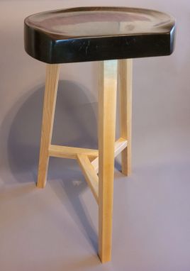Custom Made Contemporary Walnut Wood Stool