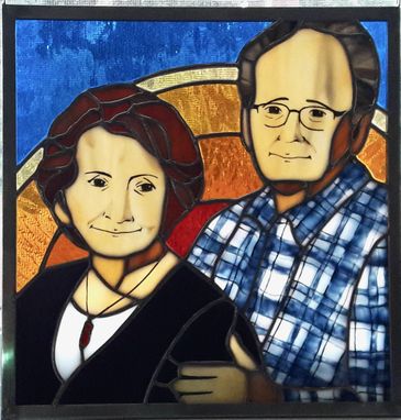 Custom Made Family Portrait - Stained Glass With Kiln Fired Details