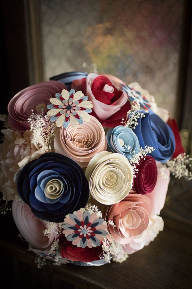 Custom Wedding Bouquet Of Paper Flowers By Paper Portrayals 7519