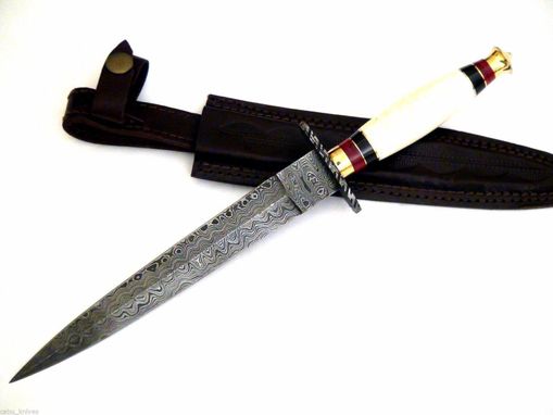 Custom Made Damascus Steel Hunting Knife 13" Blade Show Winner Knife
