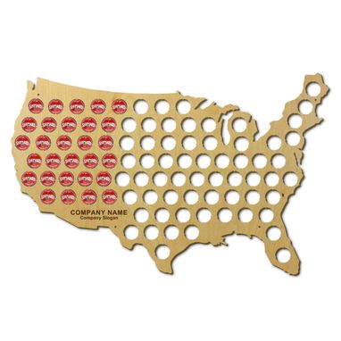 Custom Made Usa Beer Cap Map