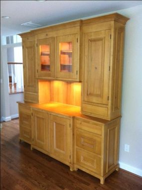 Custom Made Antique Pine Reproduction Hutch