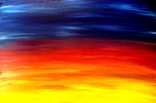 Custom Made Acrylic Abstract Painting On Canvas Titled: The Little Sun