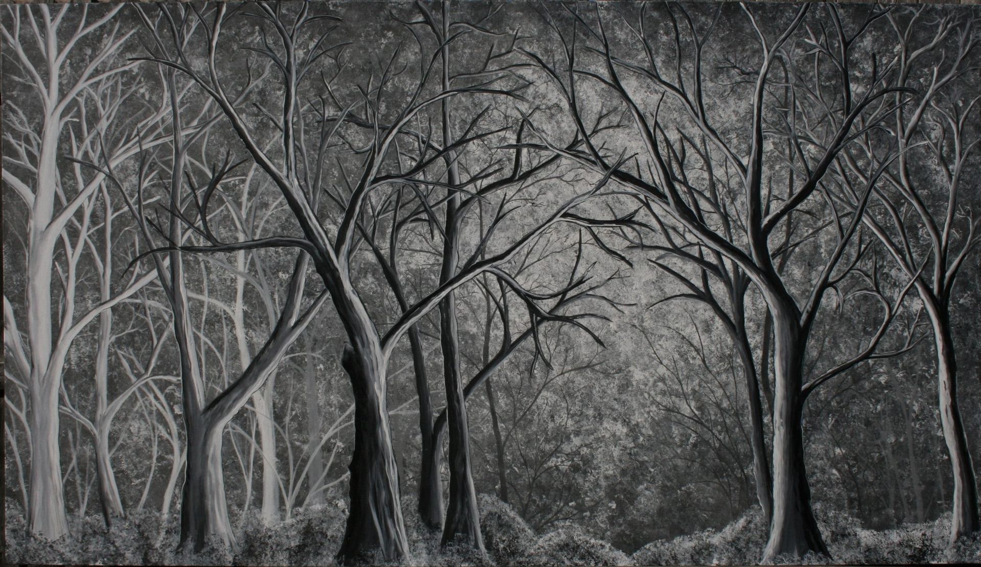 Forest By Kellie Art, Black And White Forest Landscape